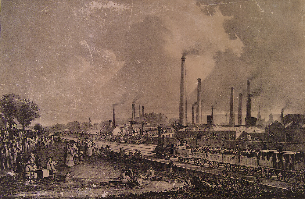 Drawing of an Iron Factory