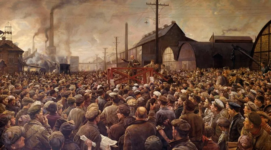 Isaak Brodsky Lenin speaks to workers