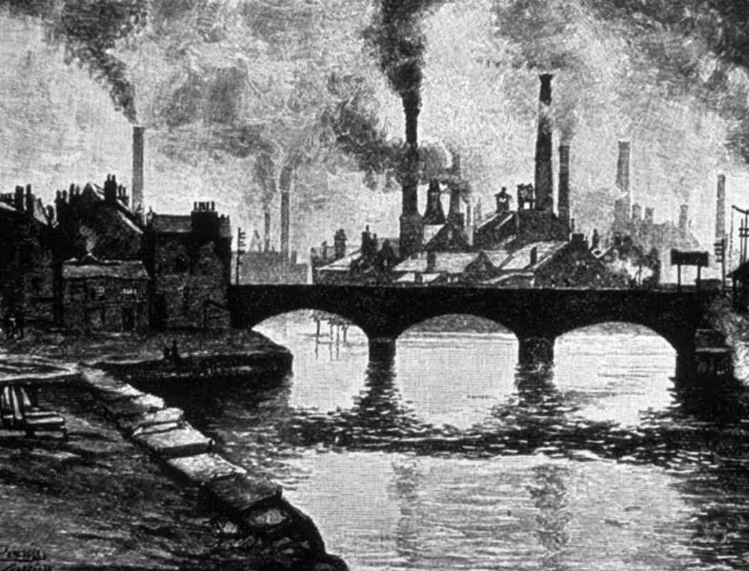 Smoke and debries from Factories