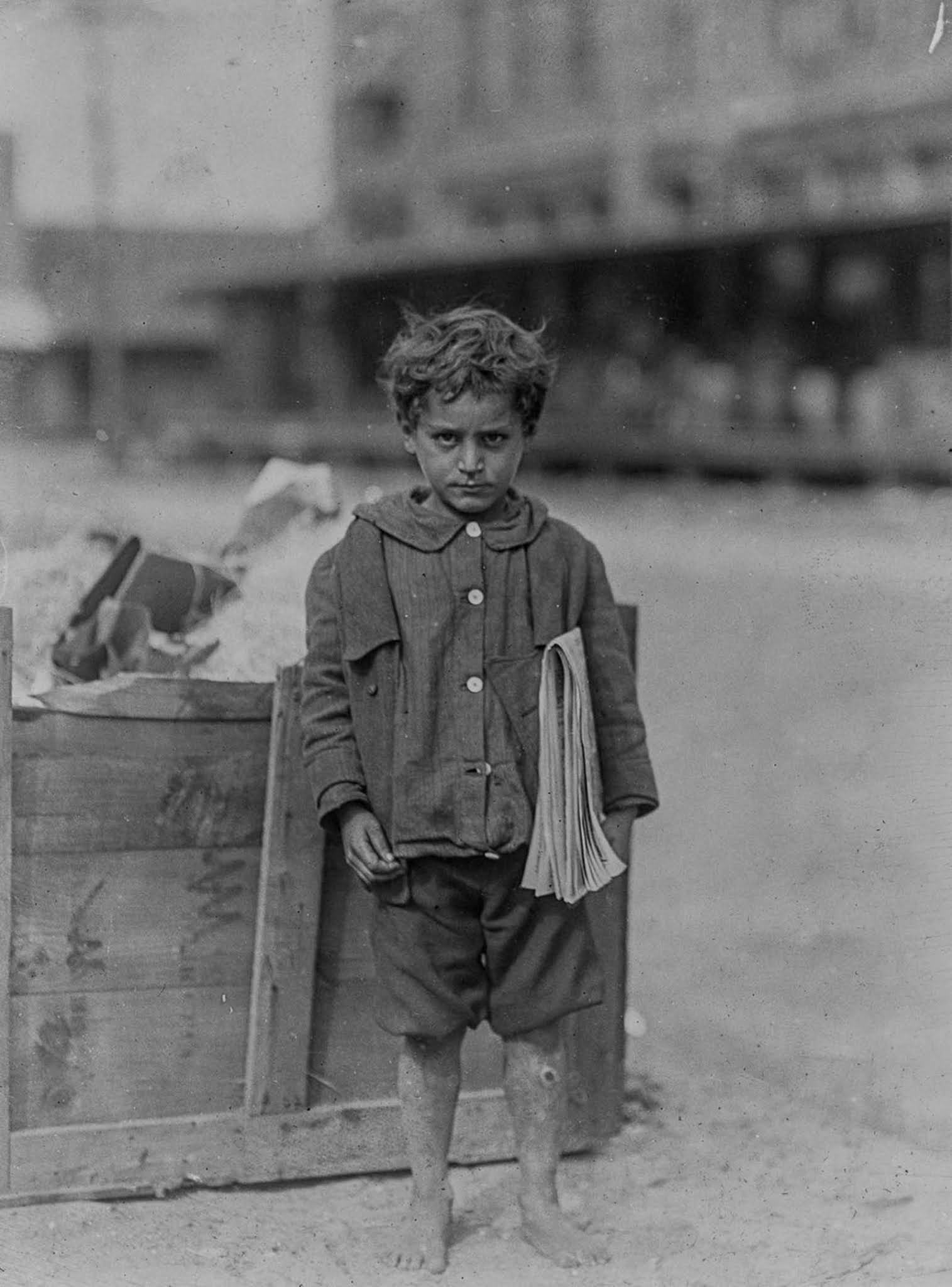 Child Selling Newspapers in the Industrial Revolution